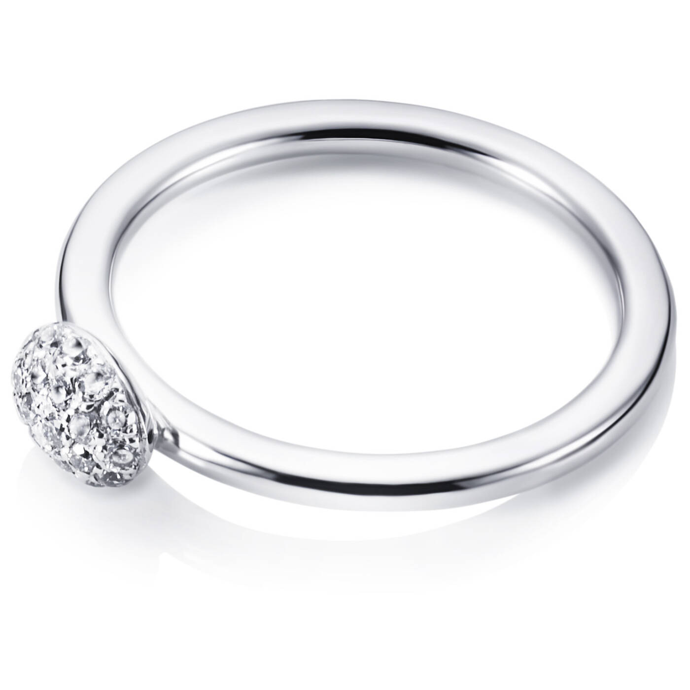 Love Bead - Diamonds Ring Vitguld