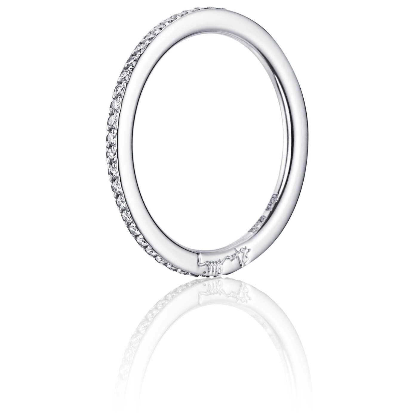 Love Bead & Stars Band Ring Vitguld