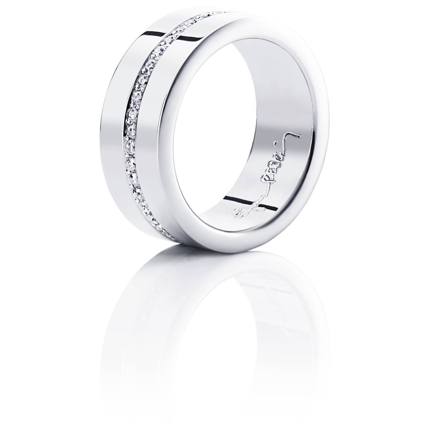 Wide & Stars Ring Vitguld