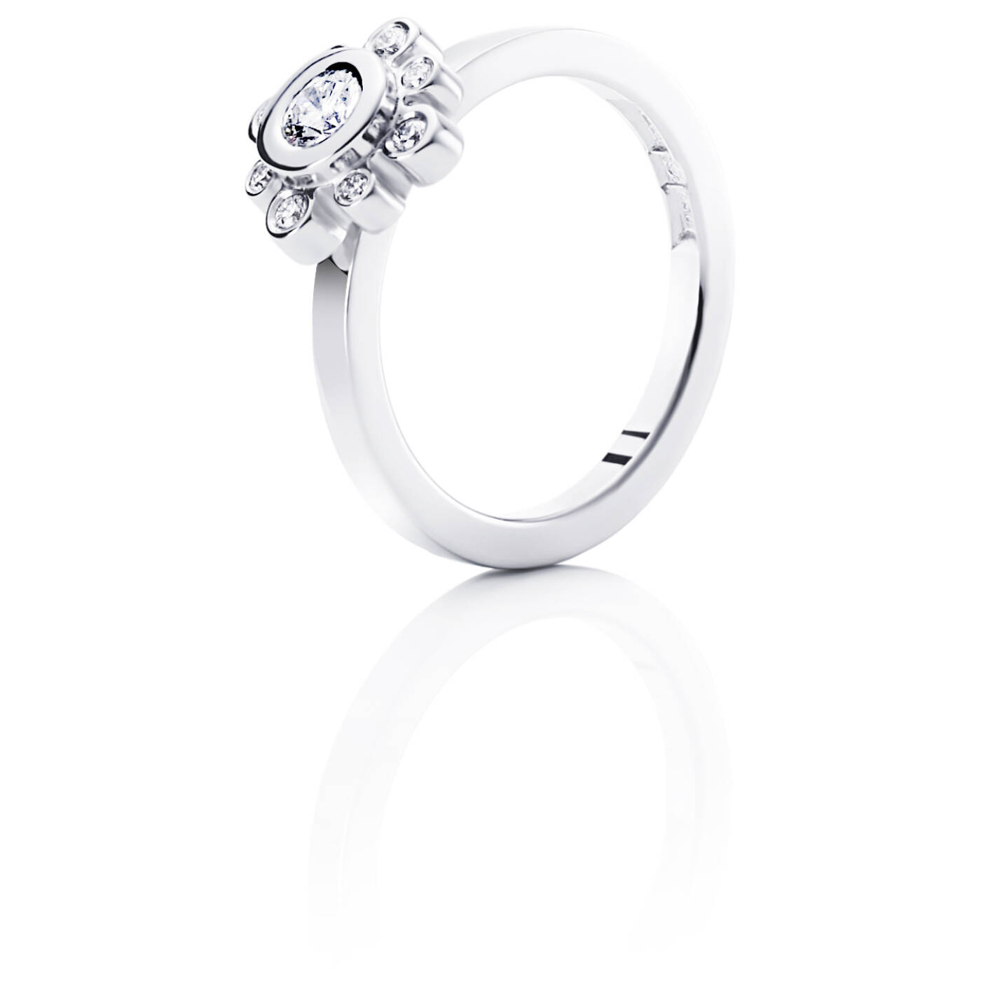 Sweet Hearts Crown 0.19 ct diamant Ring Vitguld