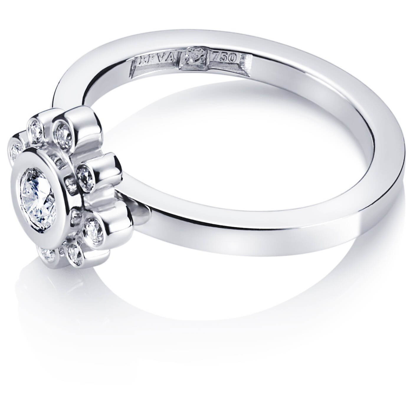 Sweet Hearts Crown 0.19 ct diamant Ring Vitguld