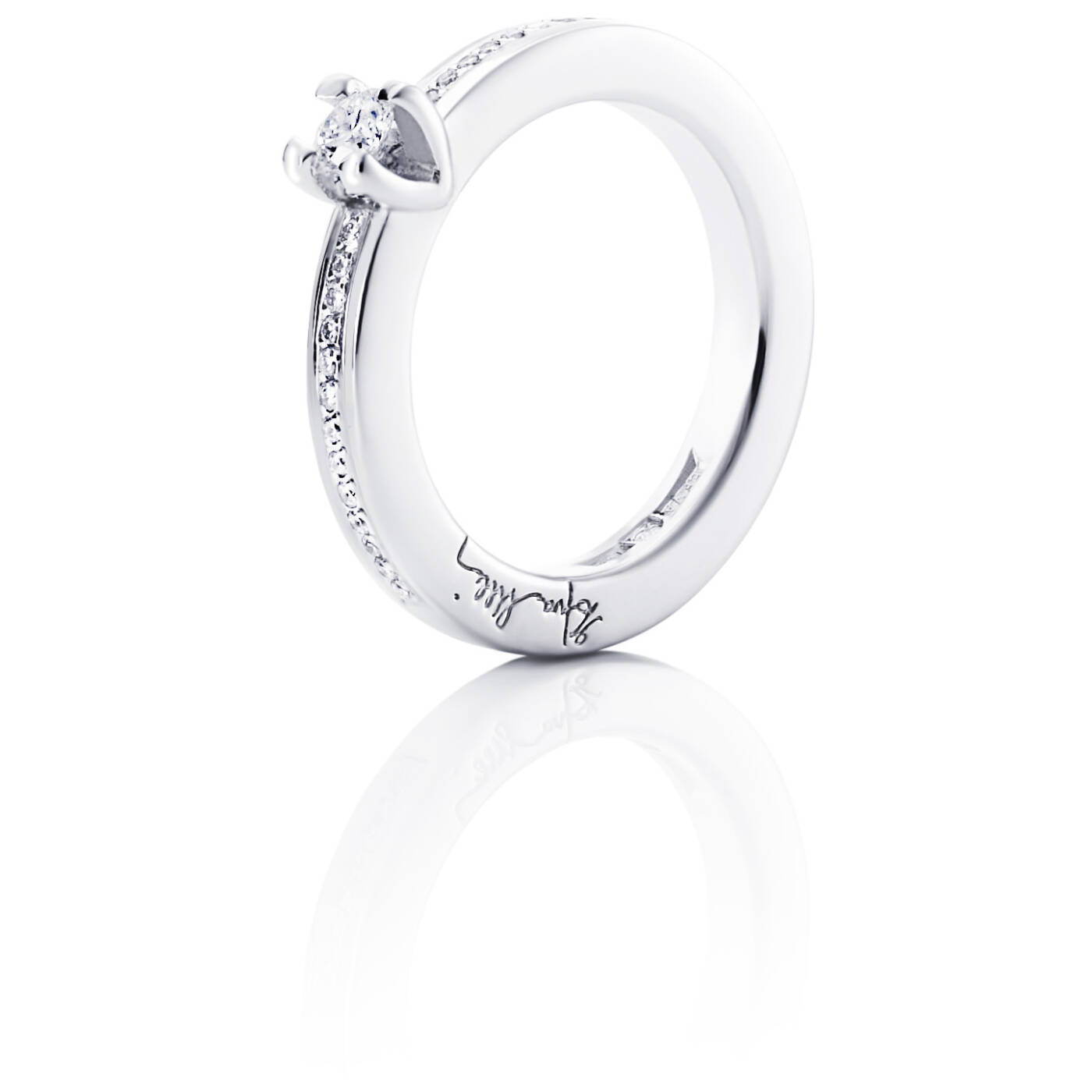Heart To Heart 0.19 ct diamant Ring Vitguld