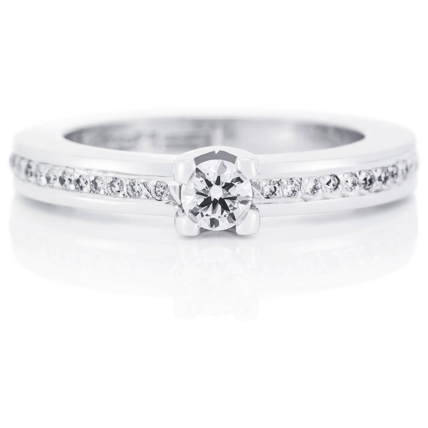 Heart To Heart 0.19 ct diamant Ring Vitguld