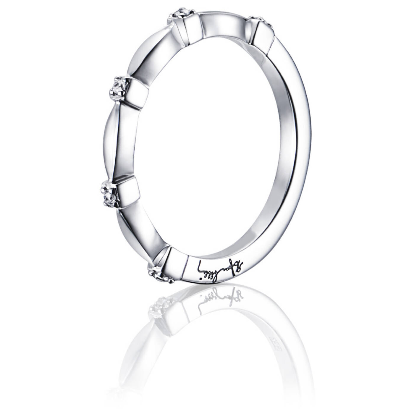 Forget Me Not Thin Ring Vitguld