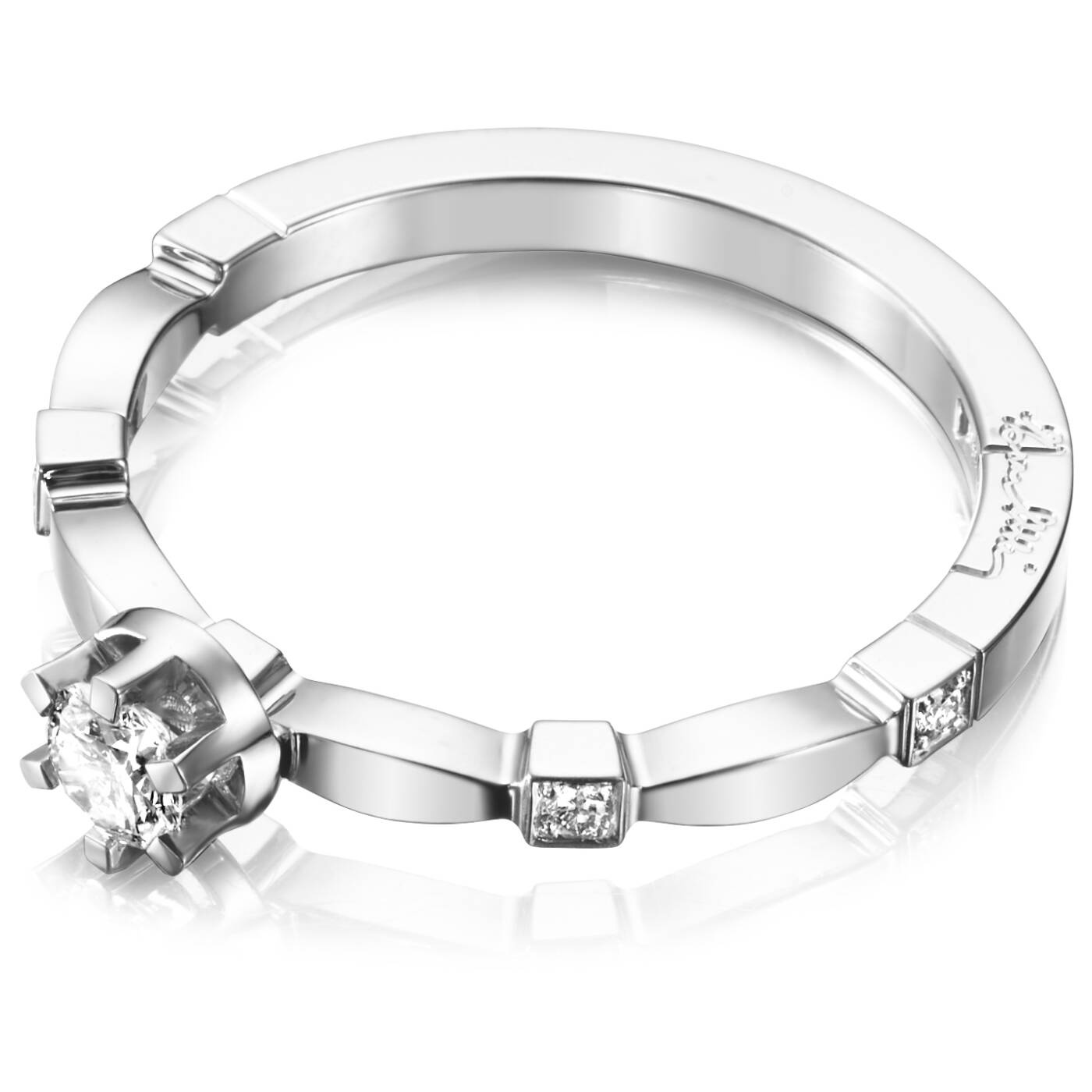 Forget Me Not Star Ring Vitguld