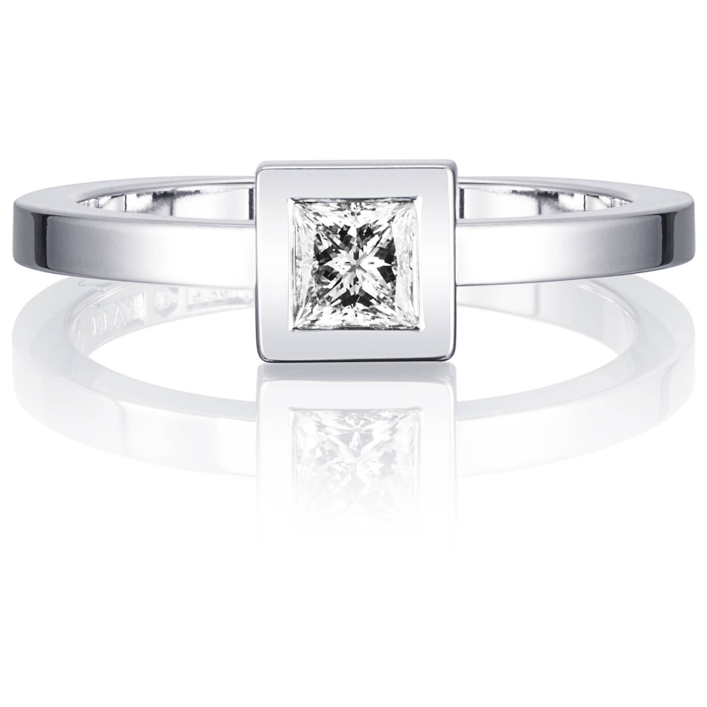 Princess Wedding Thin 0.30 ct diamant Ring Vitguld