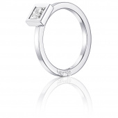 Princess Wedding Thin 0.40 ct diamant Ring Vitguld