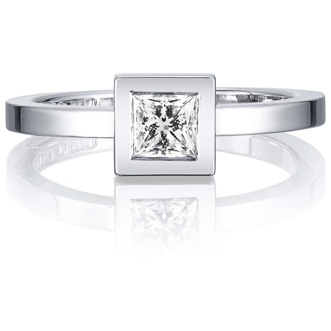 Princess Wedding Thin 0.40 ct diamant Ring Vitguld