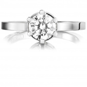 Crown Wedding 1.0 ct diamant Ring Vitguld