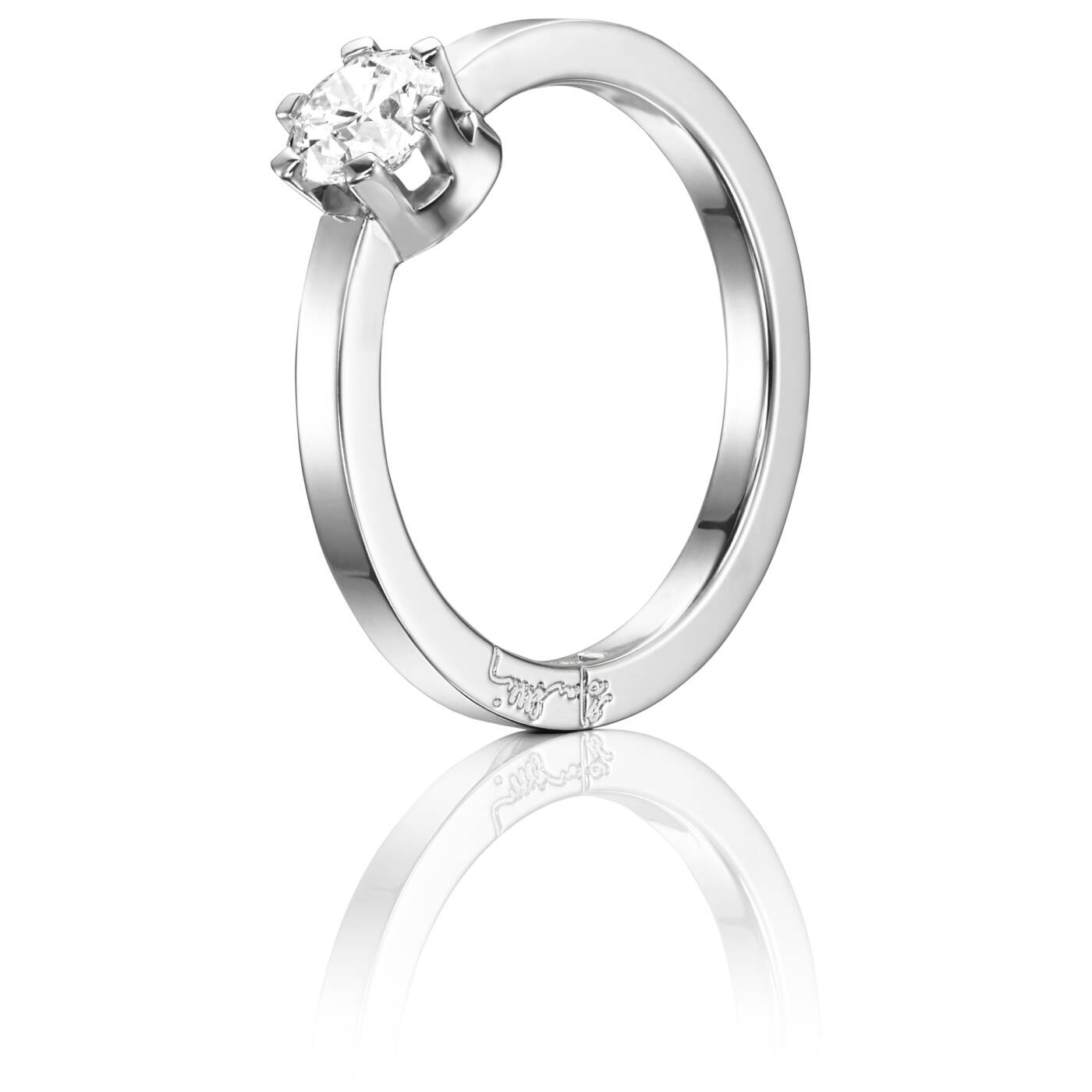 Crown Wedding 0.50 ct diamant Ring Vitguld