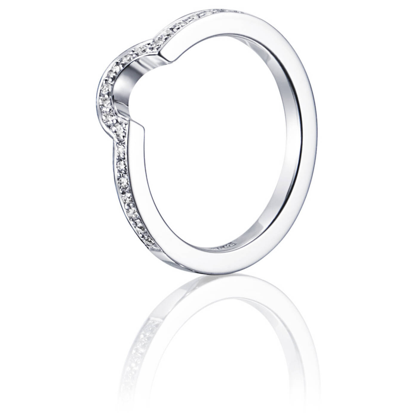 You & Me Threesome Ring Vitguld