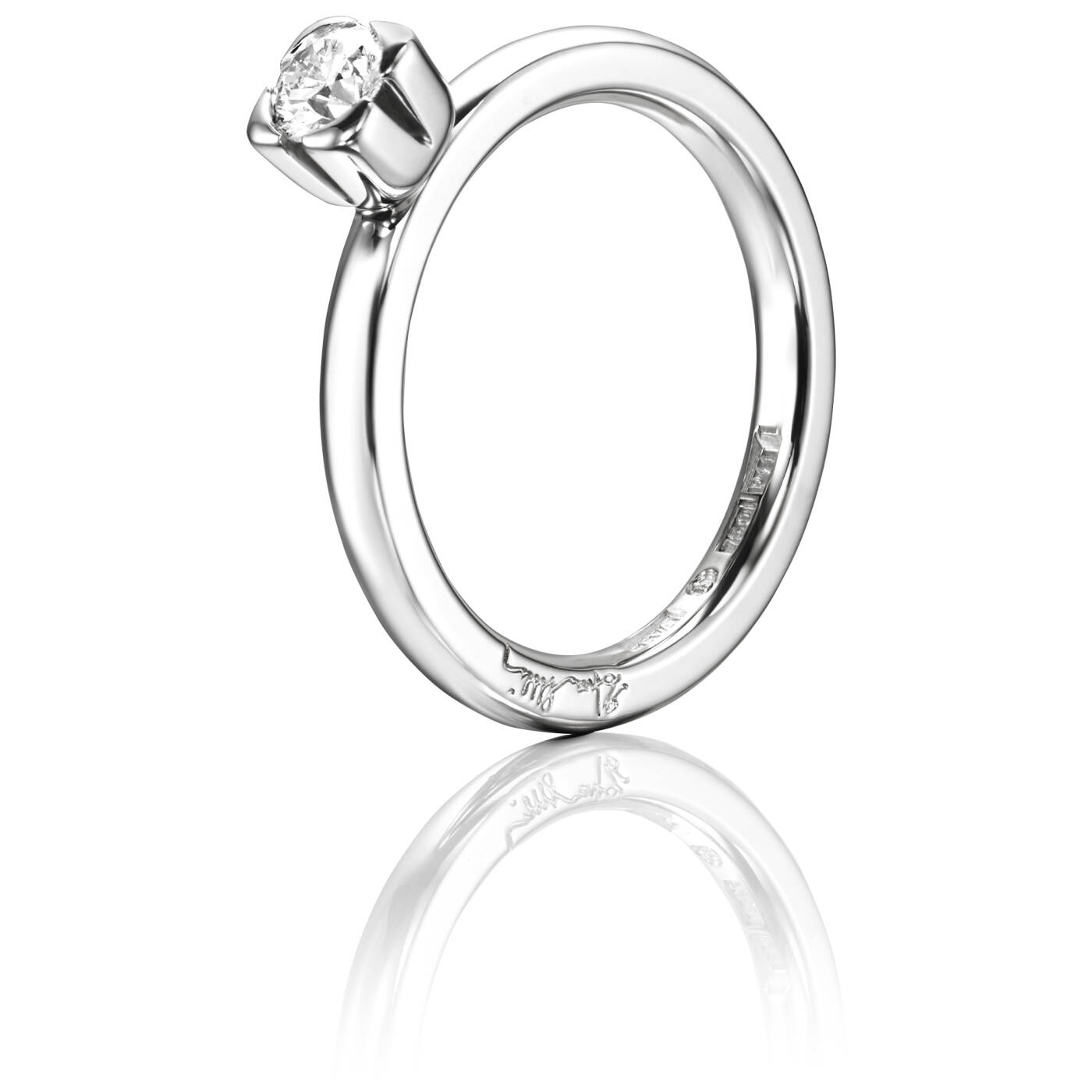 Love Bead Wedding 0.30 ct diamant Ring Vitguld
