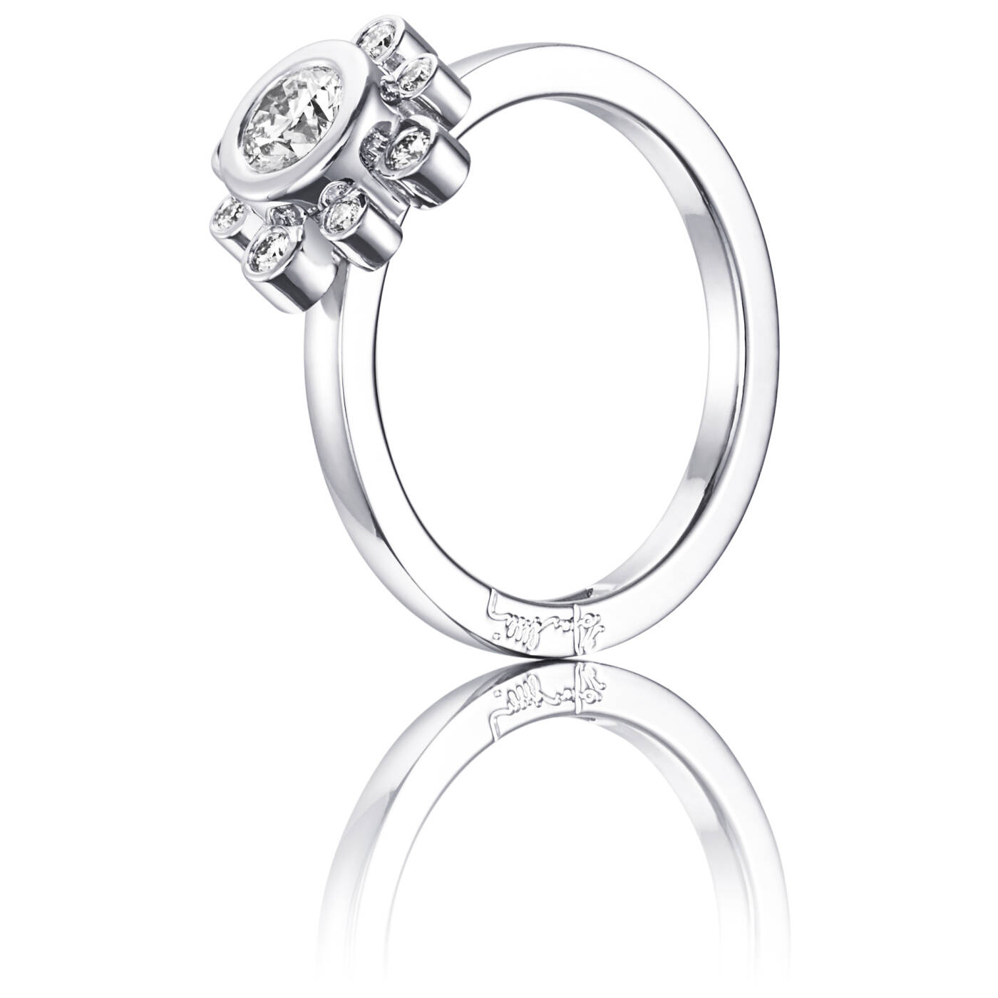Sweet Hearts Crown 0.30 ct diamant Ring Vitguld