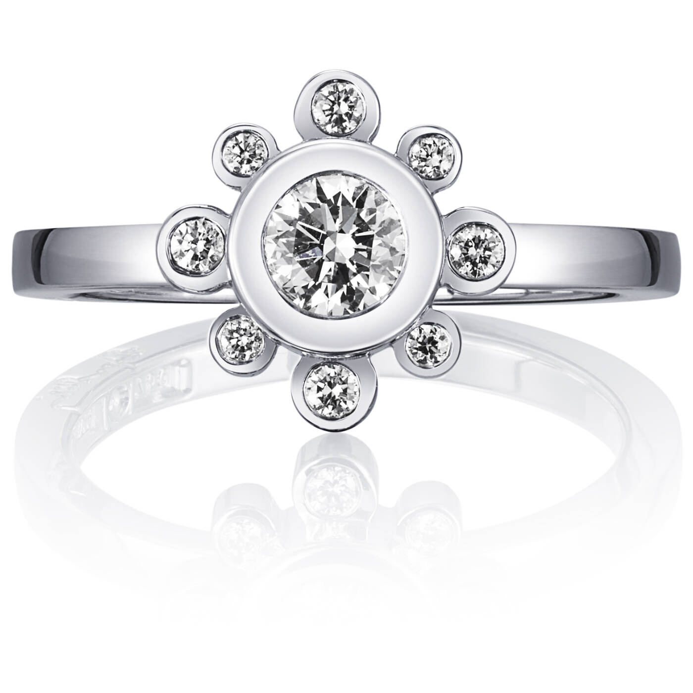 Sweet Hearts Crown 0.30 ct diamant Ring Vitguld