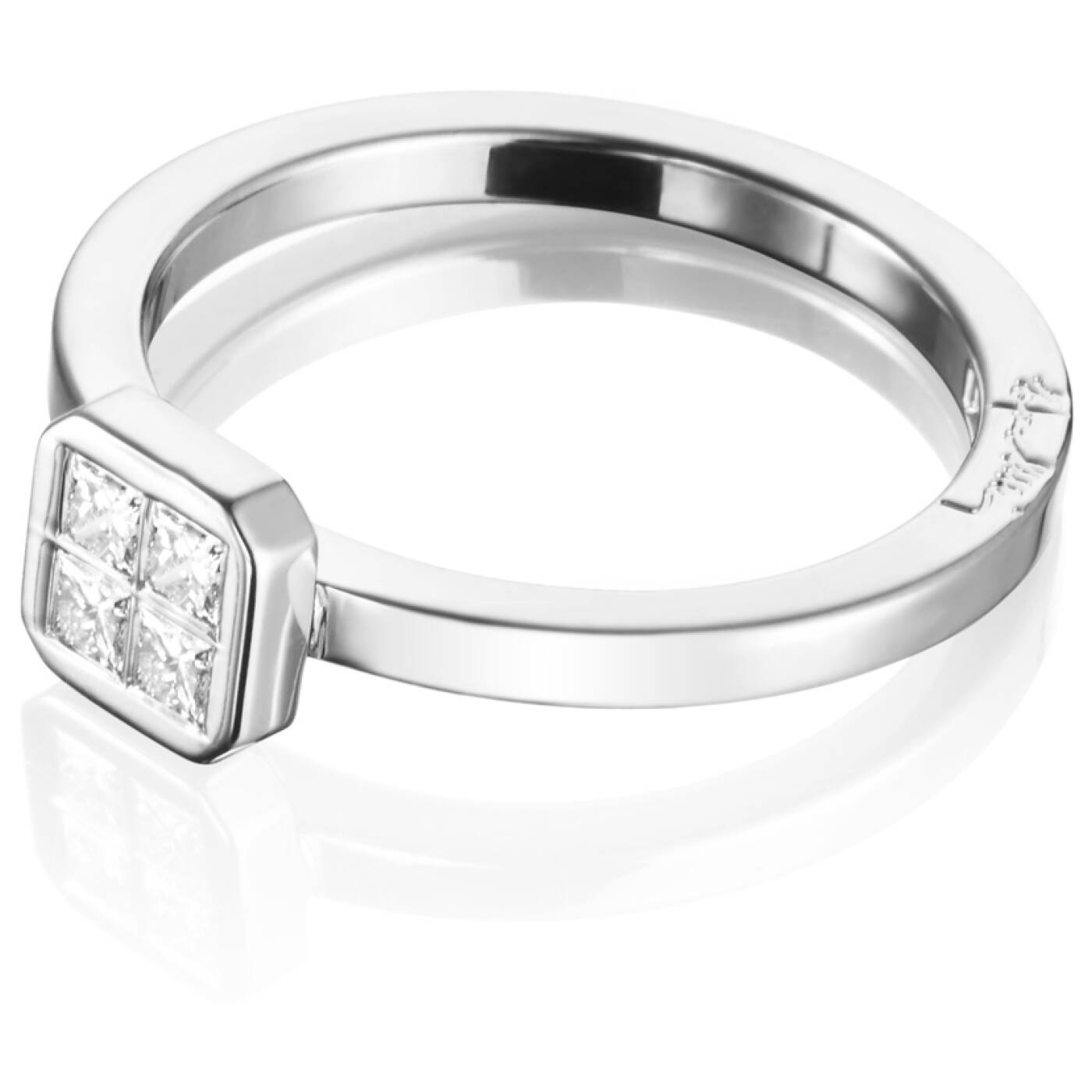 4 Love 0.20 ct diamant Ring Vitguld