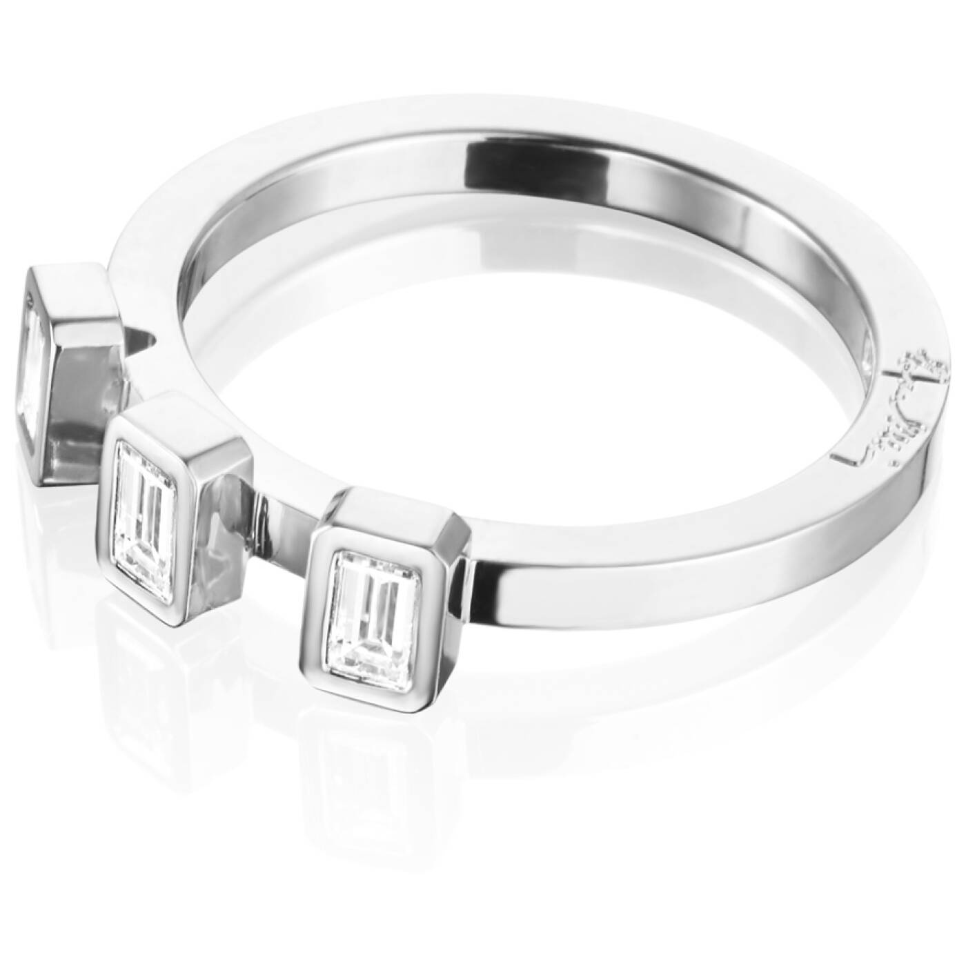 Baguette Wedding 0.30 ct diamant Ring Vitguld