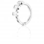 Baguette Wedding 0.60 ct diamant Ring Vitguld