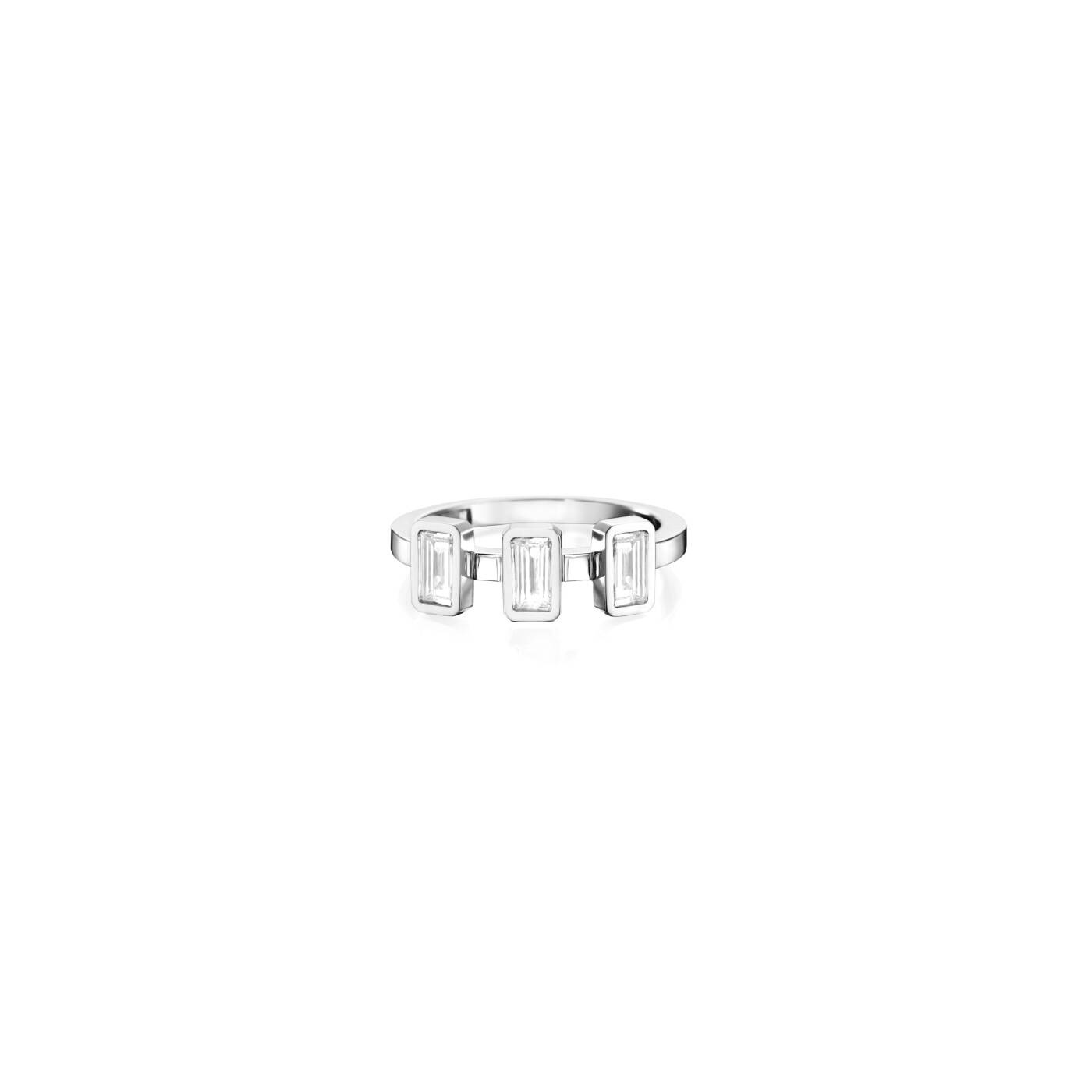Baguette Wedding 0.60 ct diamant Ring Vitguld