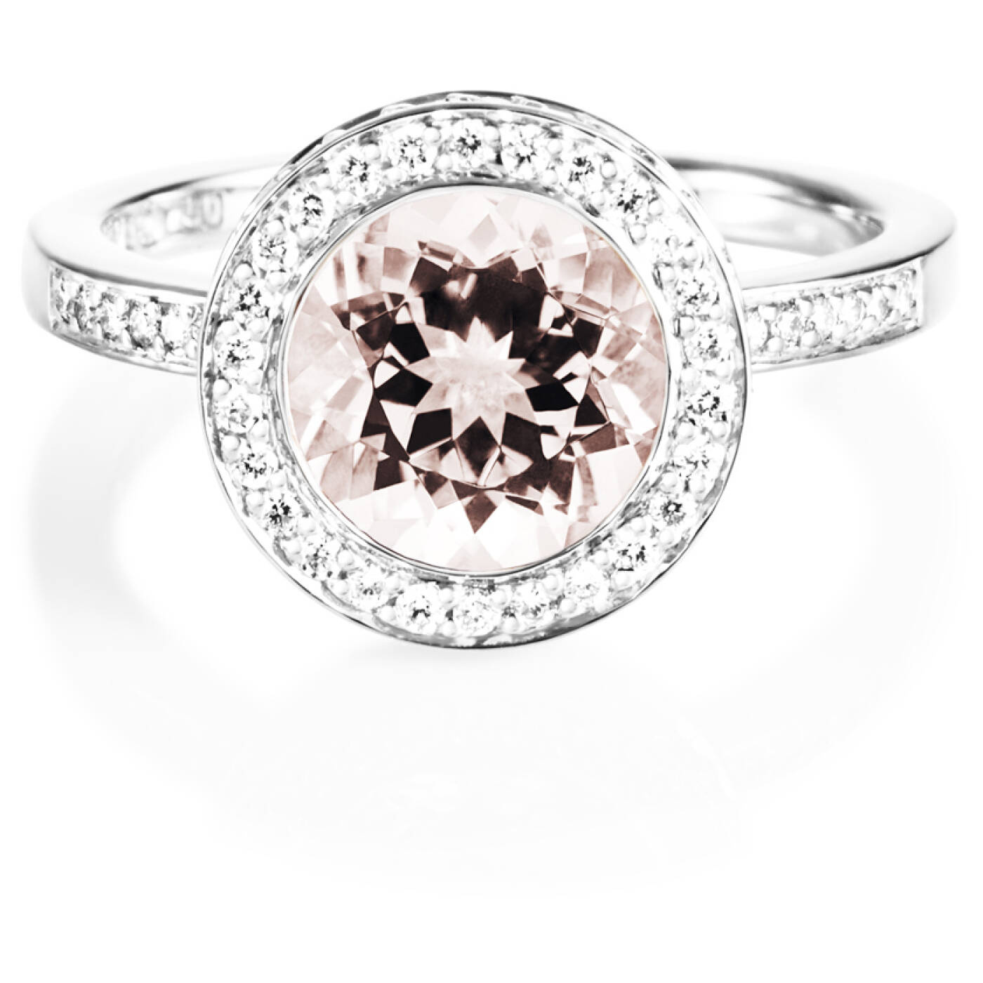 Halo - Morganite Ring Vitguld