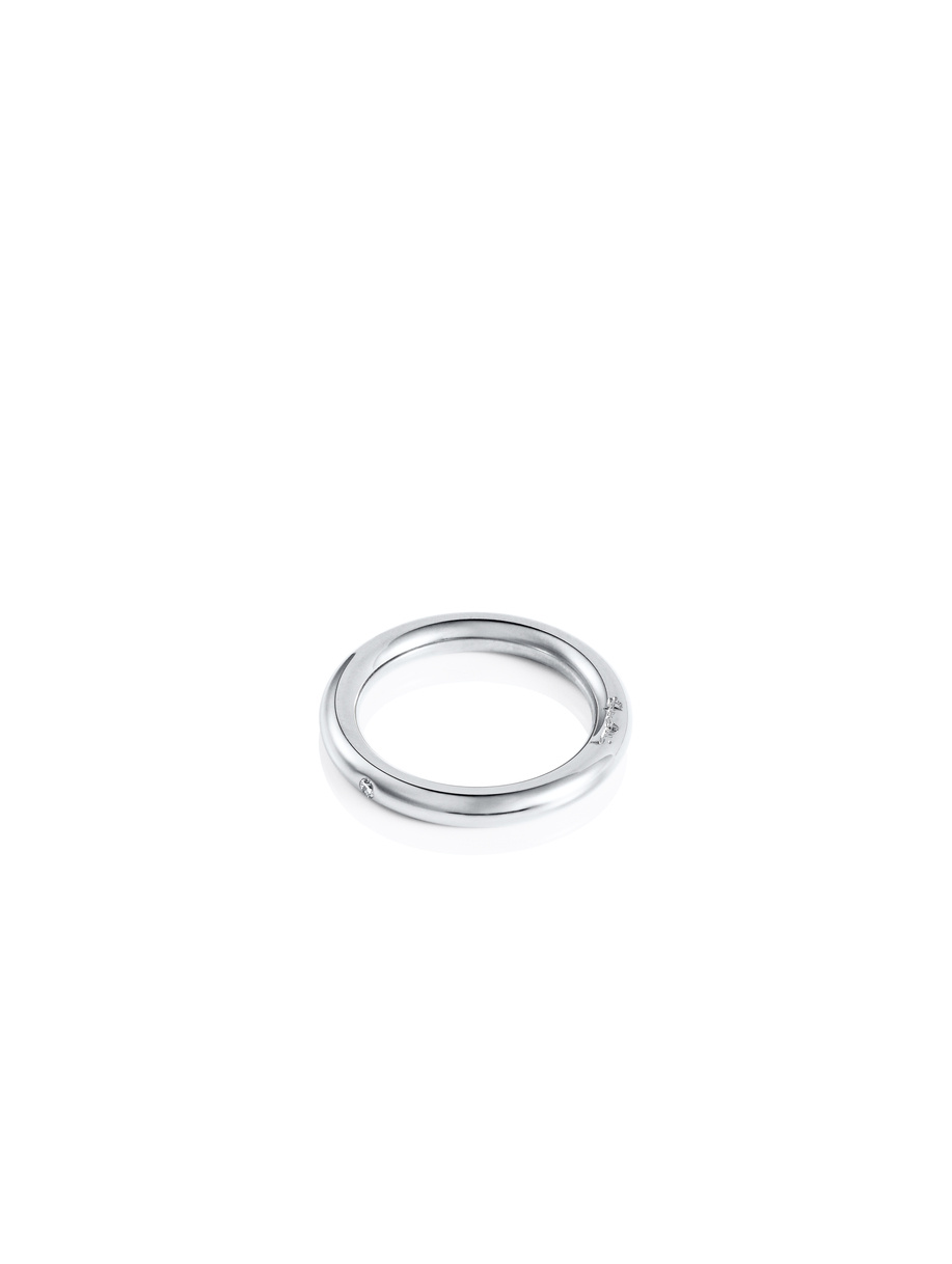One Love & Stars Thin Ring Vitguld
