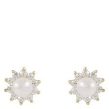 Line pearl Örhängen Guld