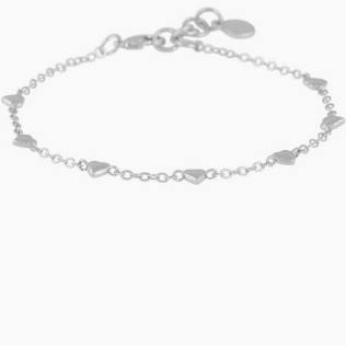Lovely small hearts chain Armband Silver