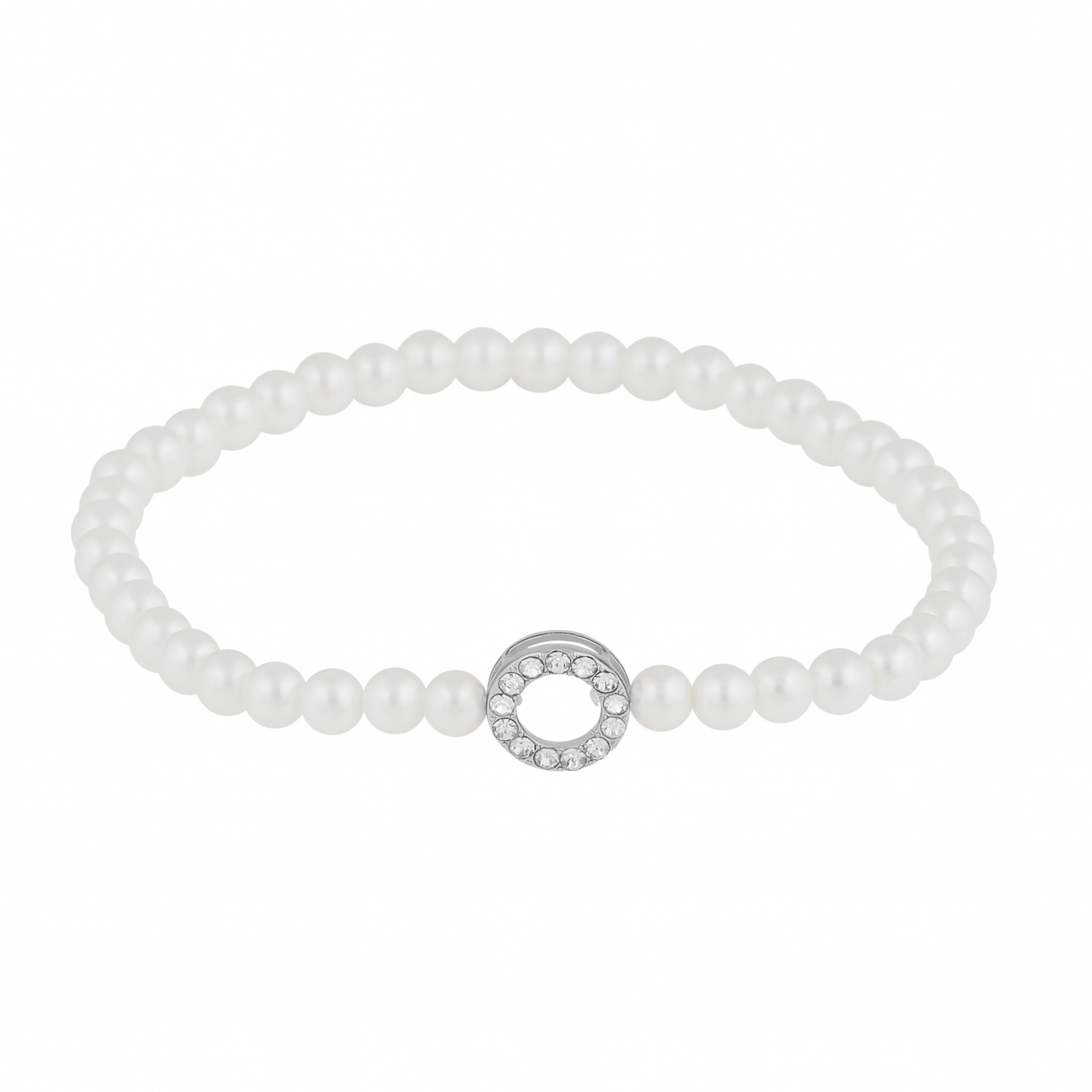Callie elastic pearl Armband Silver