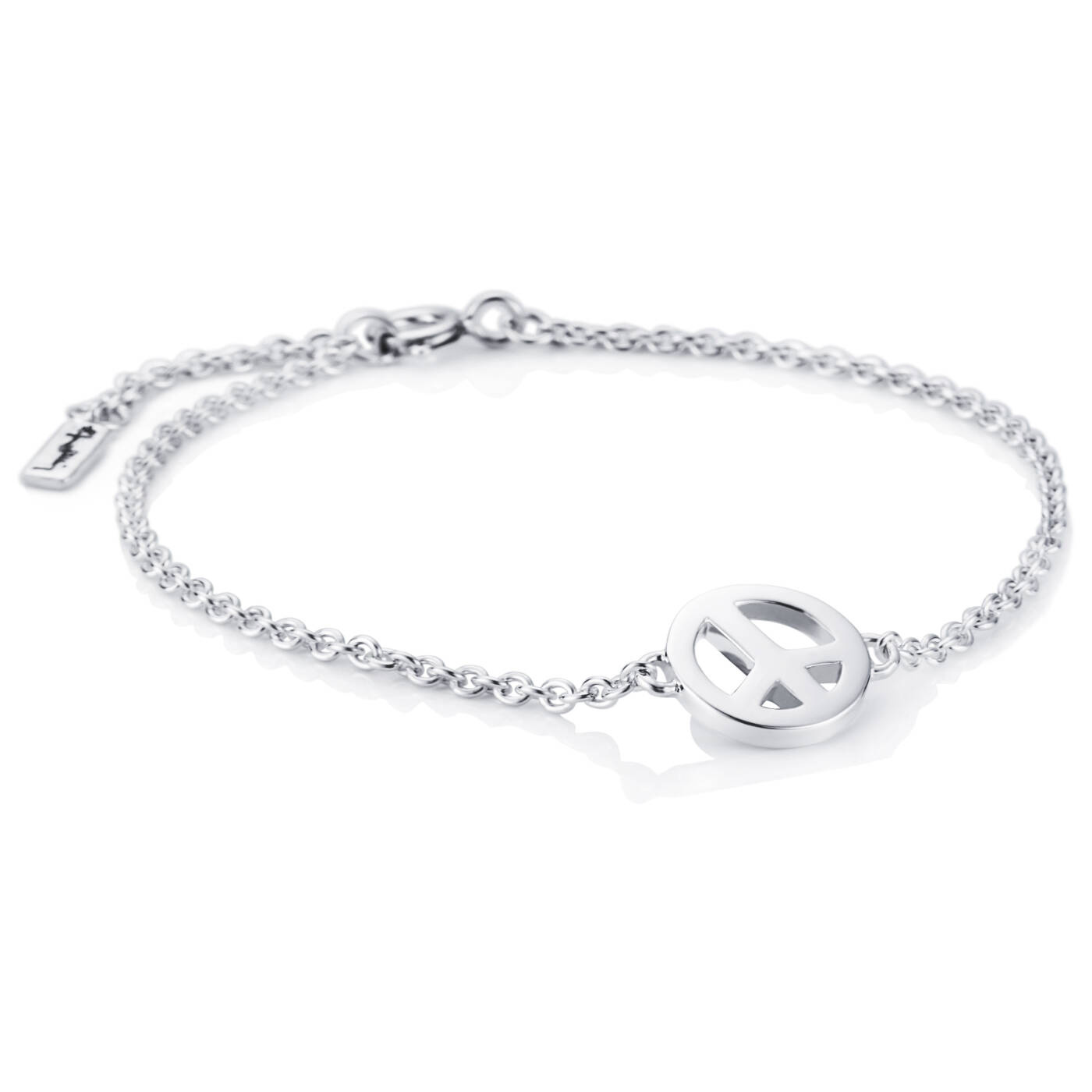 Mini Peace Armband Silver 17-19 cm