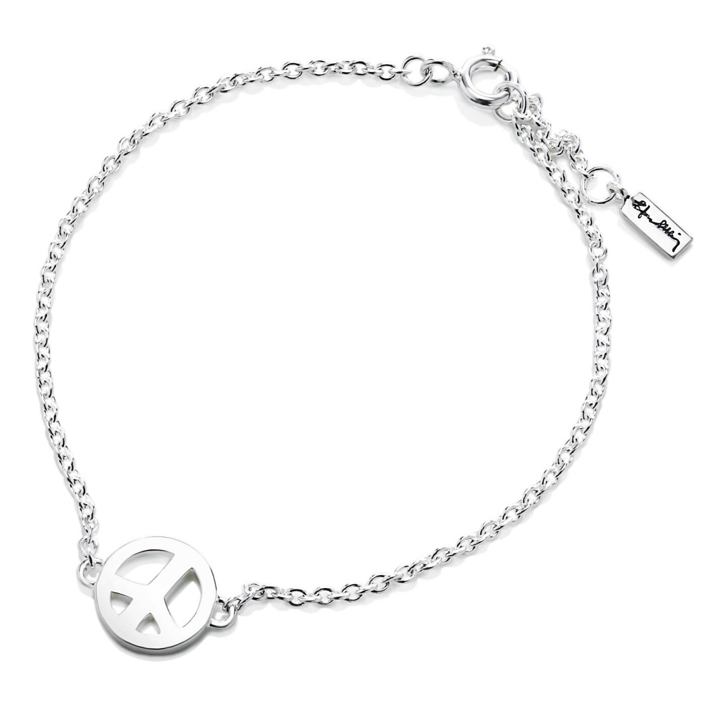 Mini Peace Armband Silver 17-19 cm