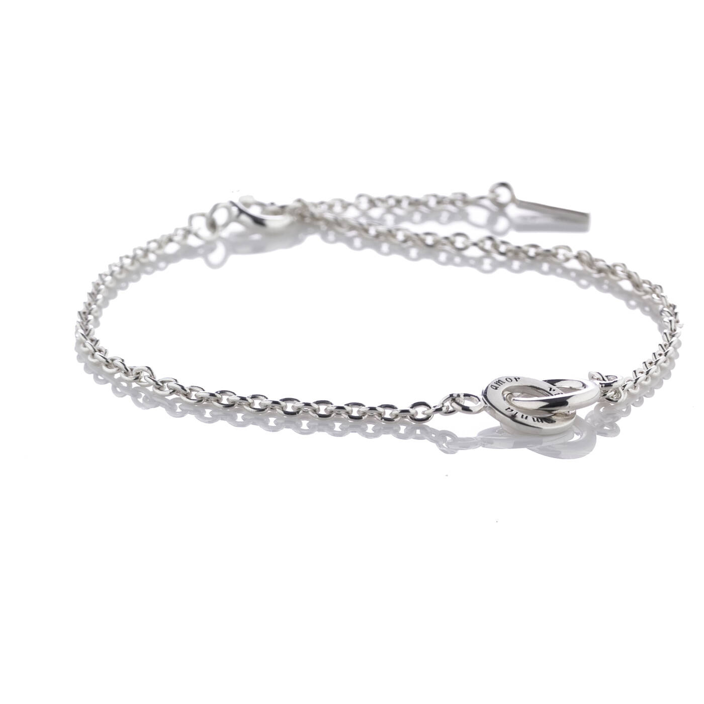 Mini Twosome Armband Silver 17-19 cm