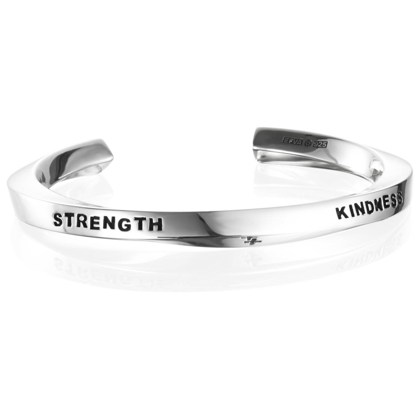 Strength & Kindness Cuff Armband Silver