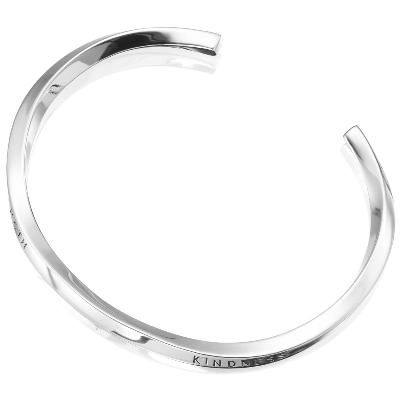 Strength & Kindness Slim Cuff Armband Silver