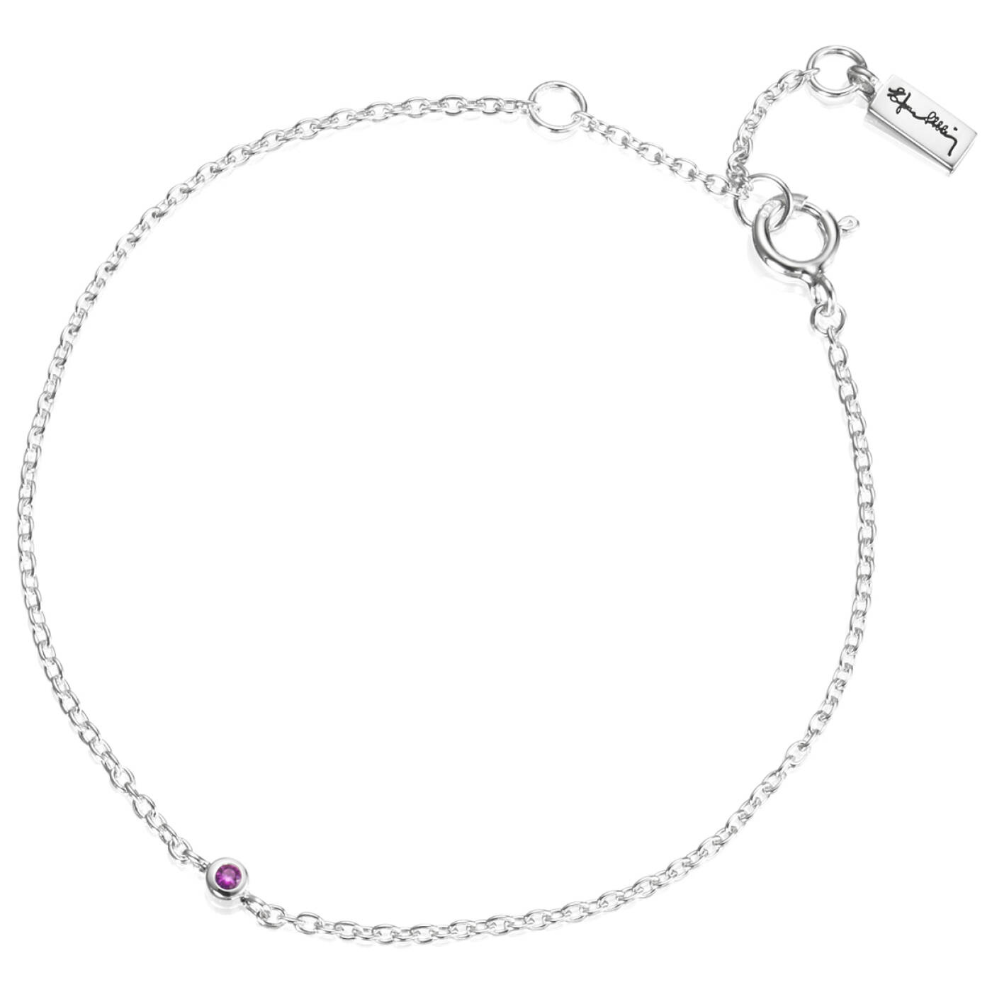 Micro Blink - Pink Sapphire Armband Silver 16-19 cm