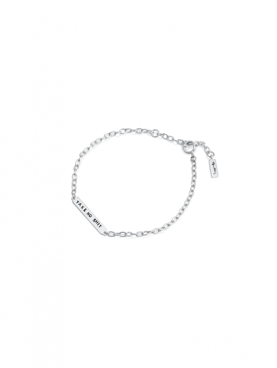 Power Plates Armband - Fuck Off Silver 16-19 cm