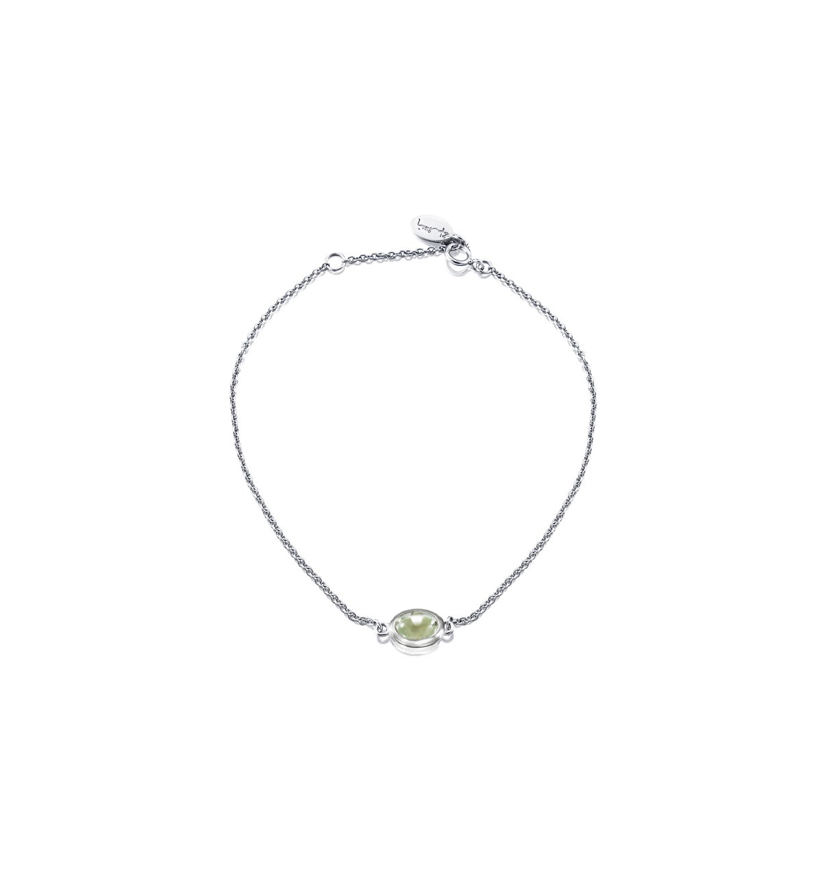 Love bead Armband Silver- green quartz