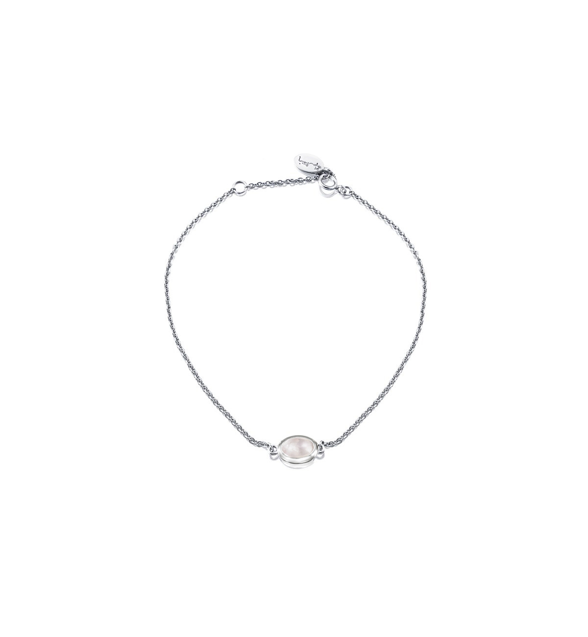 Love bead Armband Silver - rose quartz