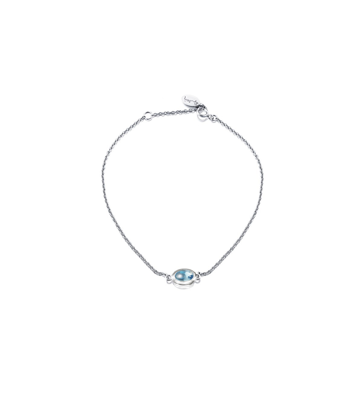 Love bead Armband Silver -topaz