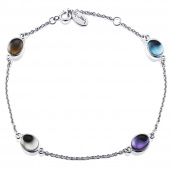Love Beads Flow Armband Vitguld 17-19 cm