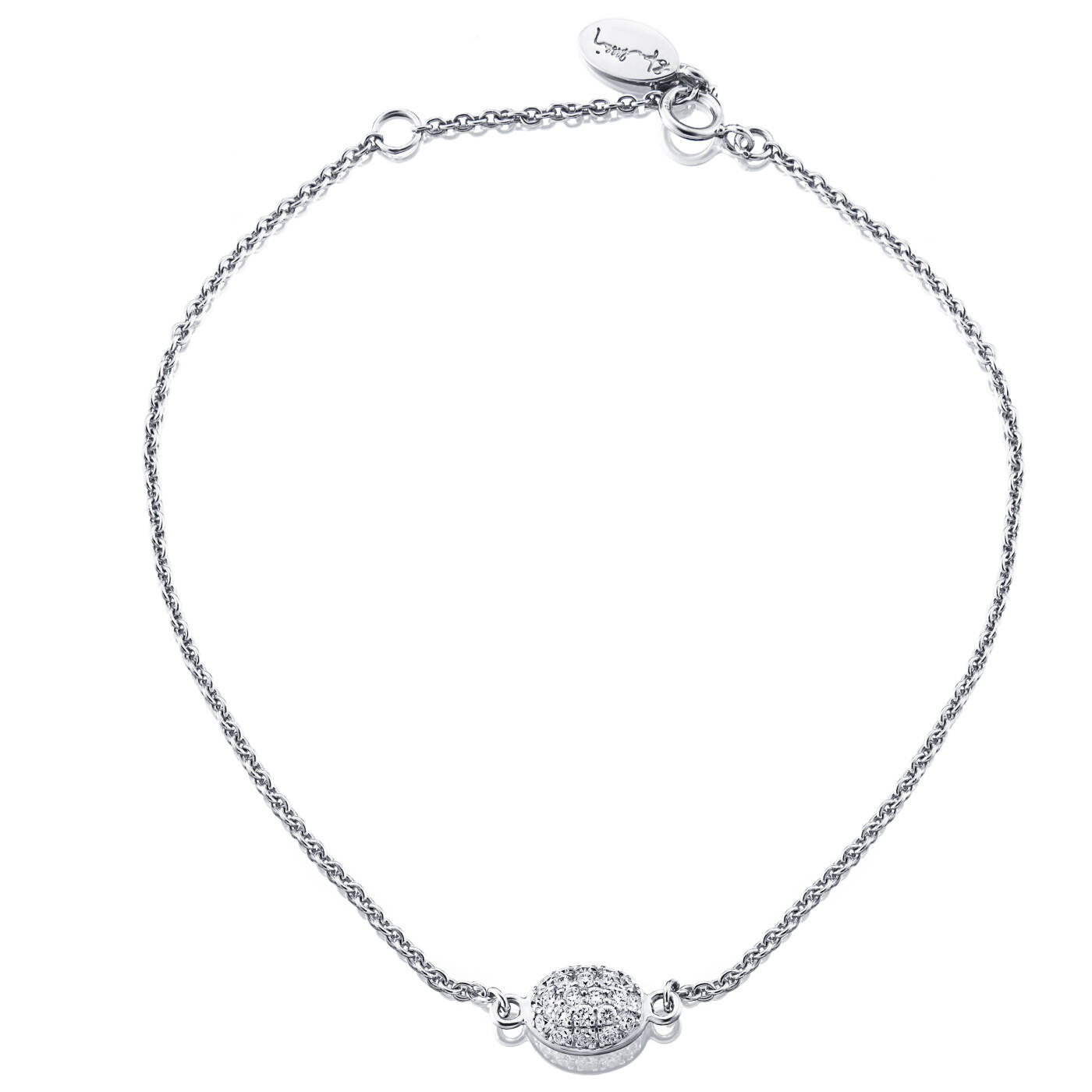 Love Bead Armband Vitguld 17-19 cm