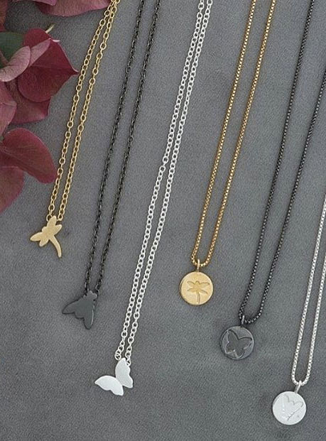 Butterfly halsband Silver 40-45 cm