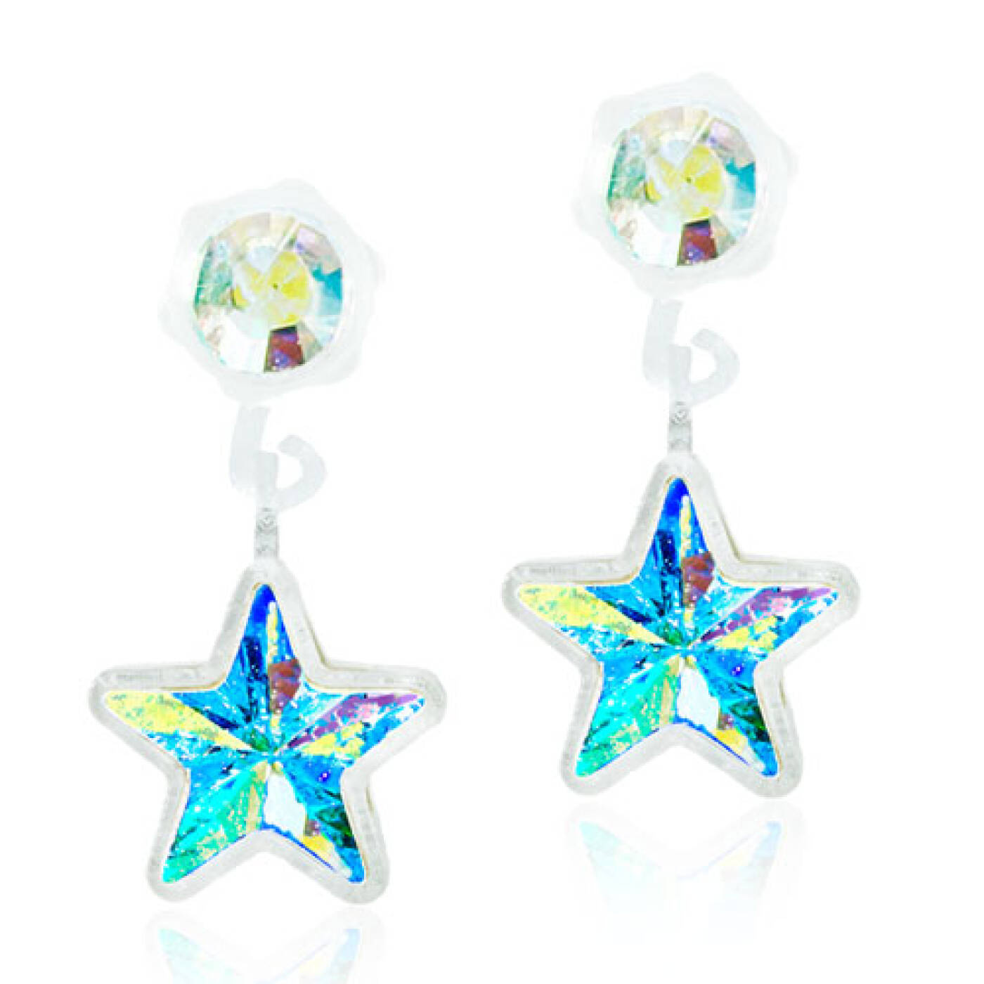 Medical Plastic Pendant Star 4/6 mm, Rainbow Örhänge