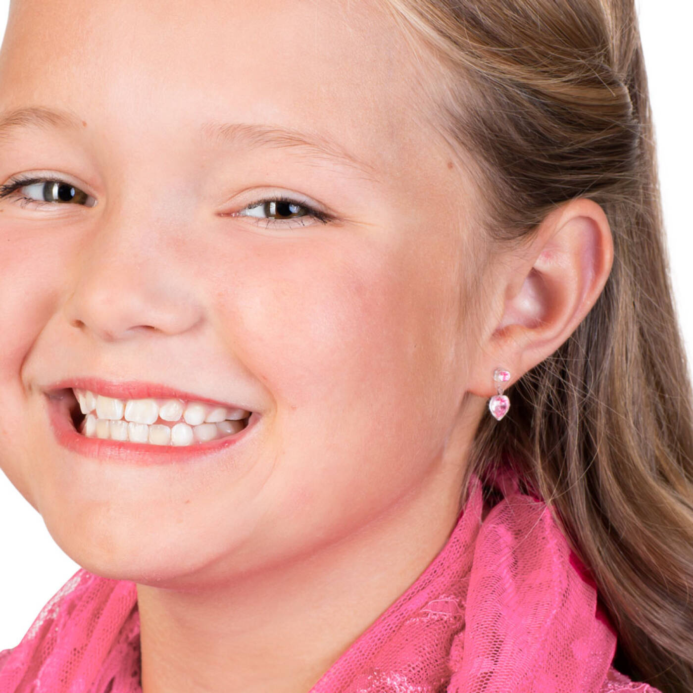 Medical Plastic Pendant Heart 4/6 mm, Light rose Örhänge