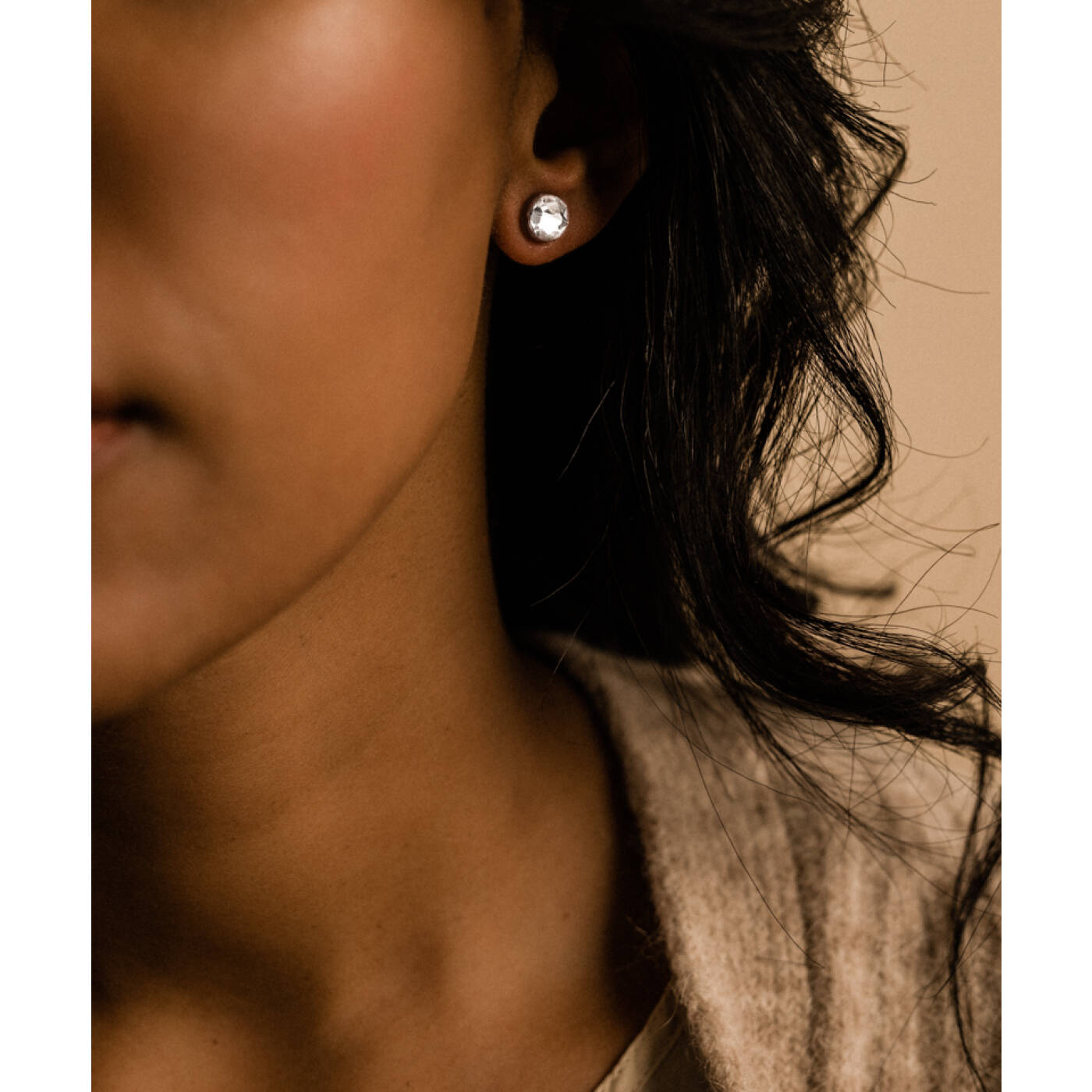 Medical Plastic  8 mm, Crystal Örhänge