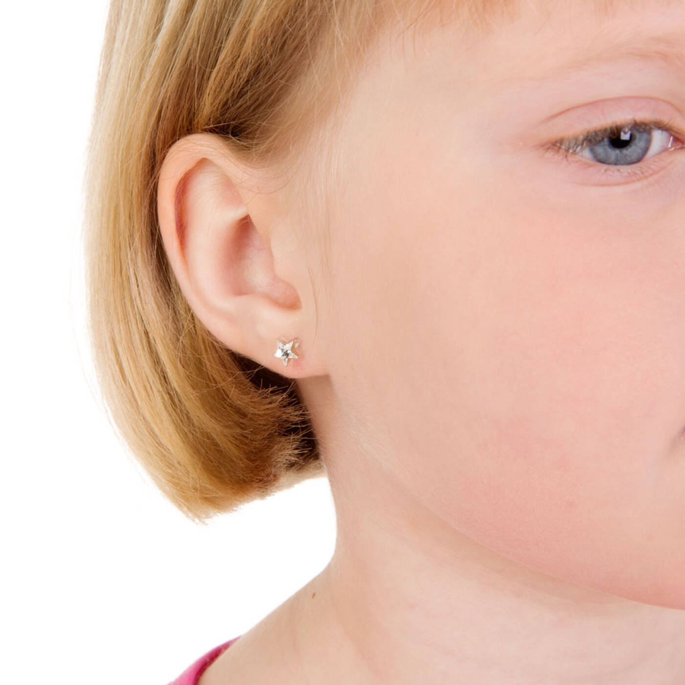 Medical Plastic Star 6 mm, Crystal Örhänge