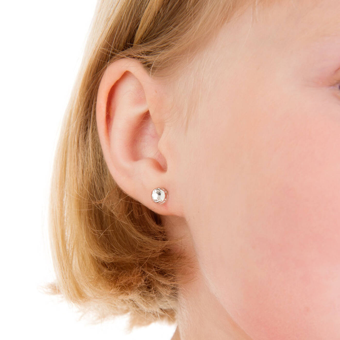 Medical Plastic  6 mm, Crystal Örhänge