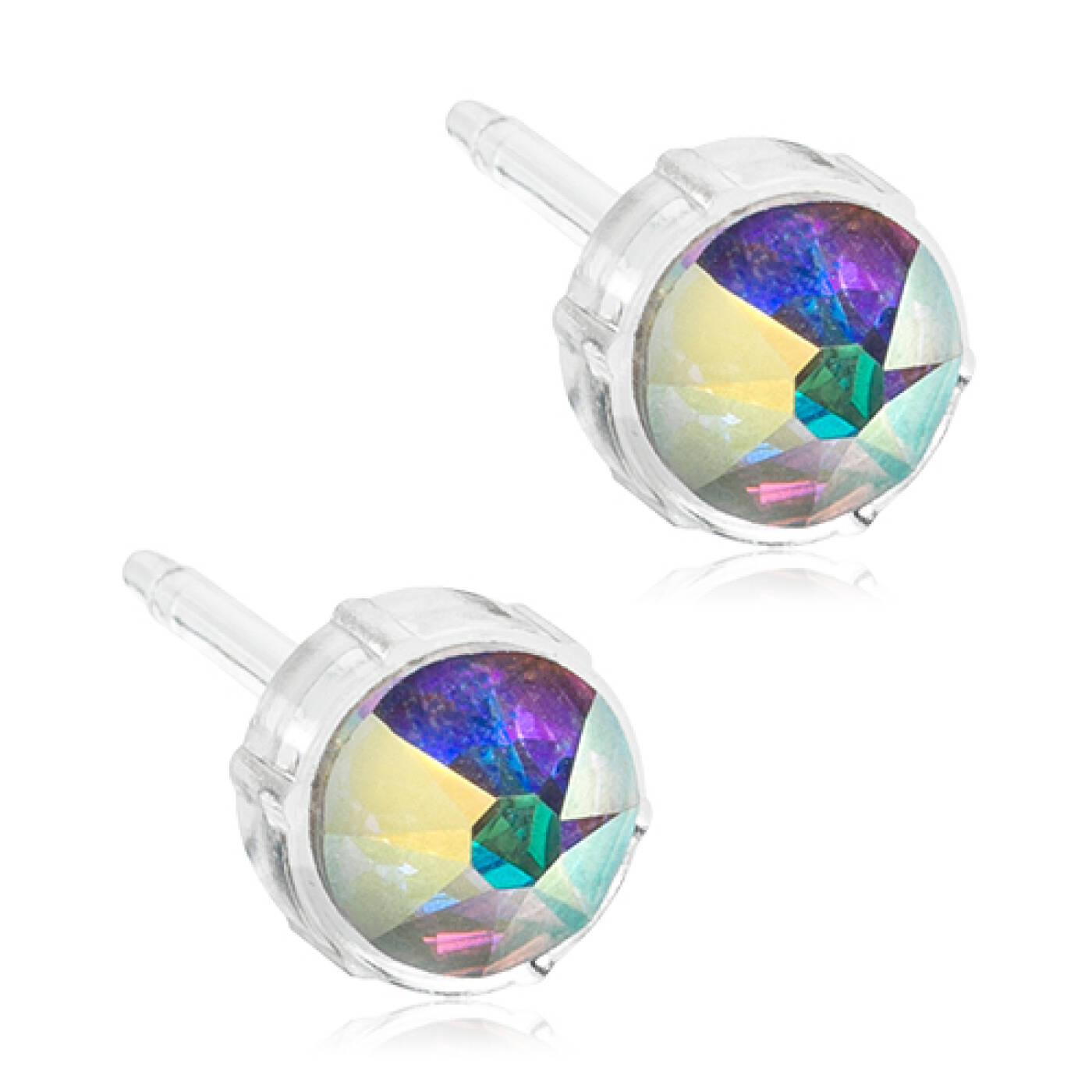 Medical Plastic  6 mm, Rainbow Örhänge