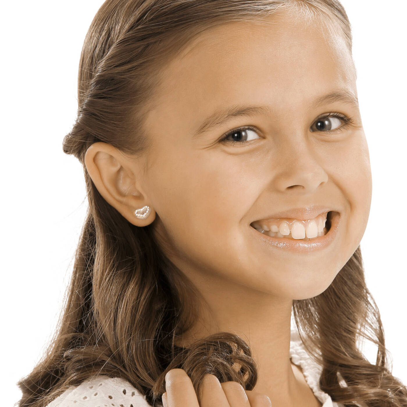 Medical Plastic Brilliance Heart Hollow 10 mm, Crystal Örhänge