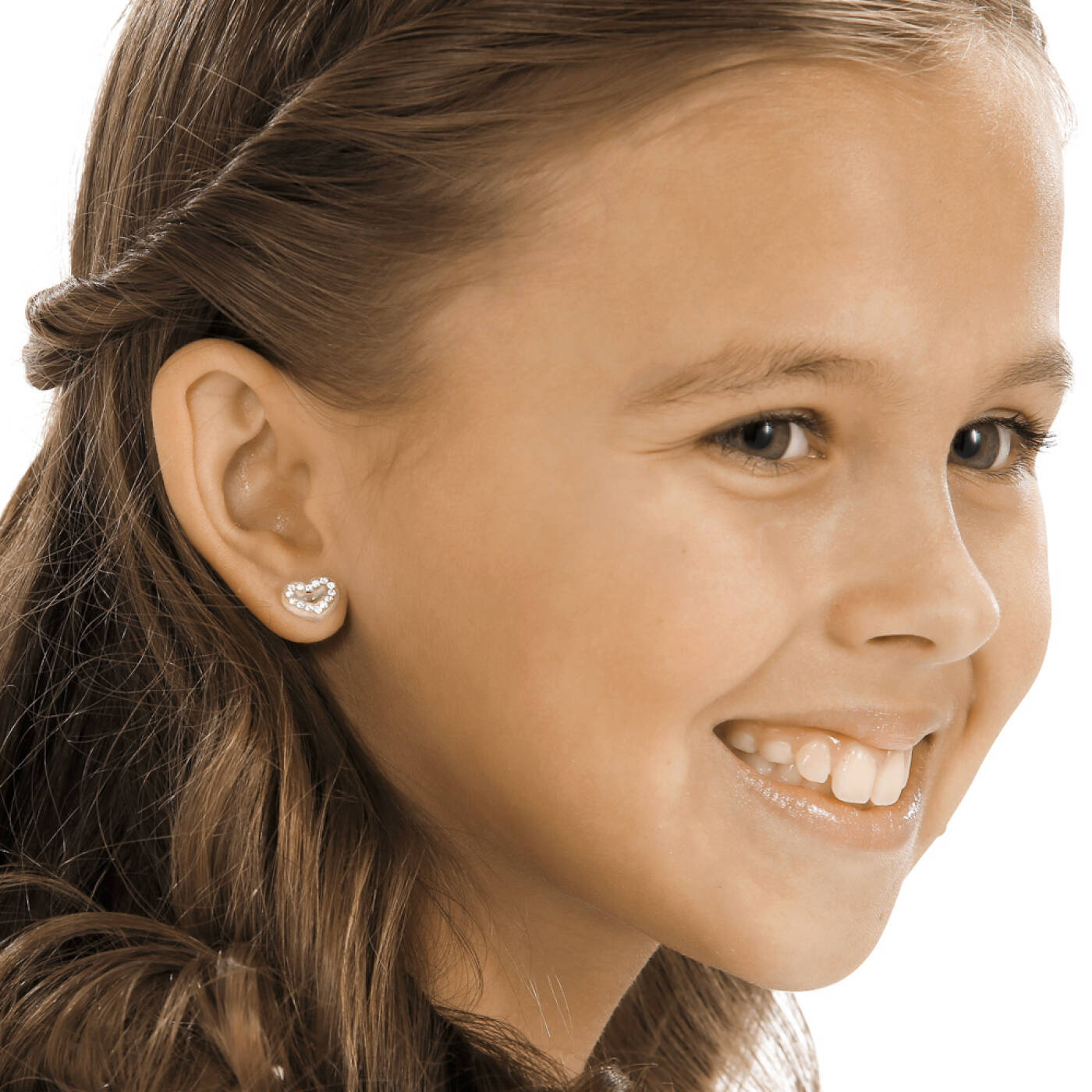 Medical Plastic Brilliance Heart Hollow 10 mm, Crystal Örhänge