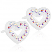 Medical Plastic Brilliance Heart Hollow 10 mm, Rainbow Örhänge
