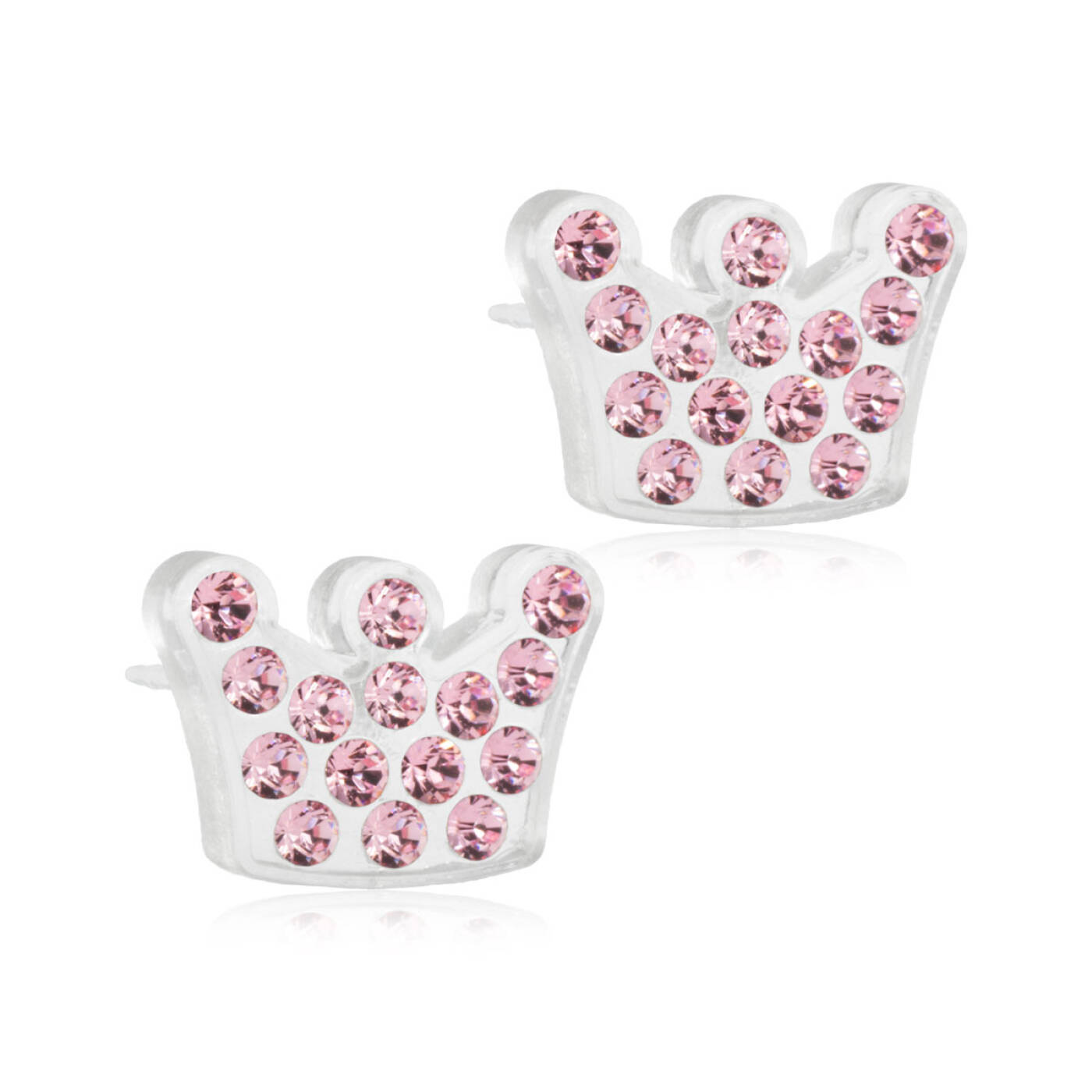 Medical Plastic Brilliance Princess 9 mm, Light rose Örhänge